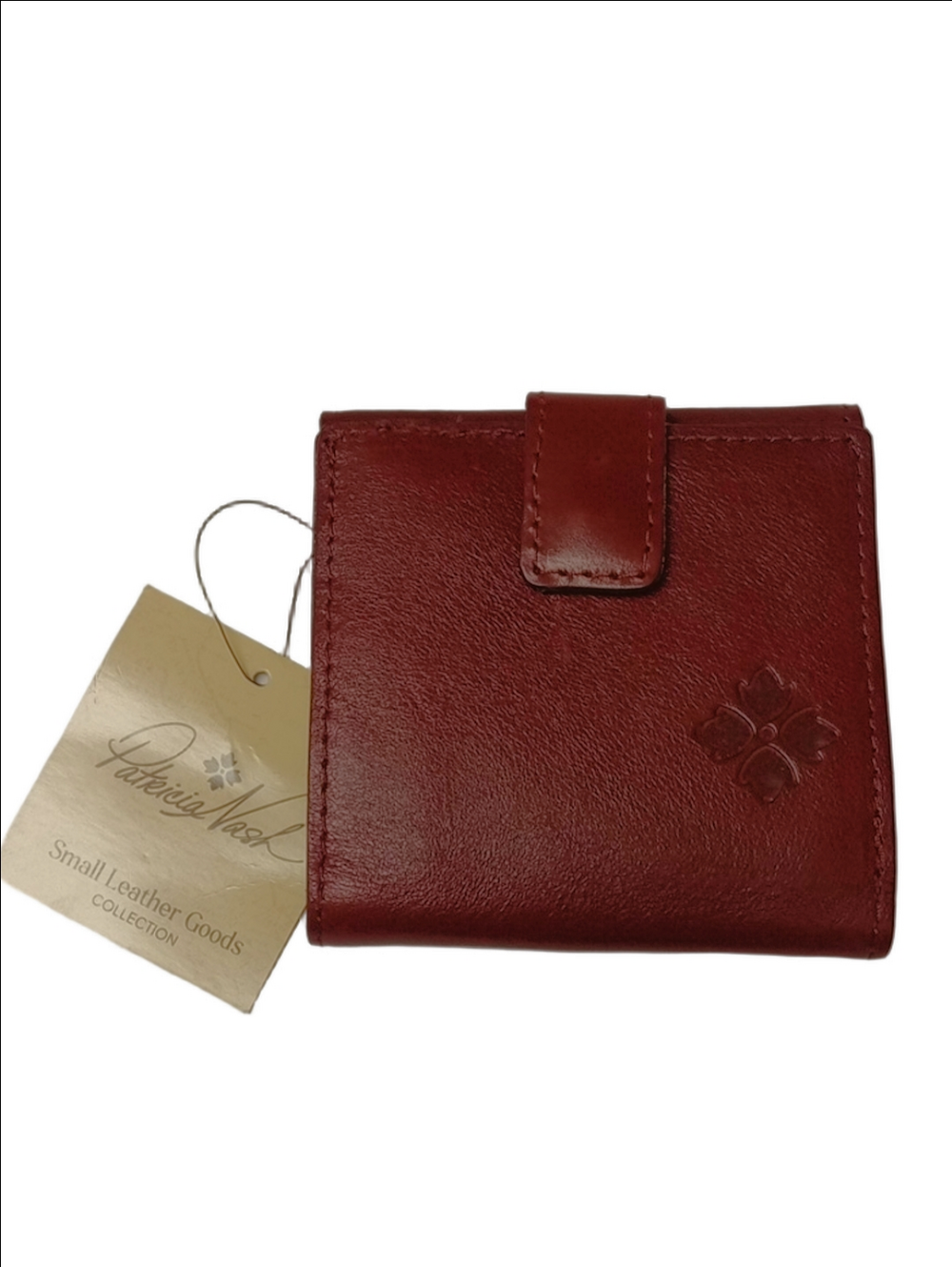 🆕 PATRICIA NASH RUBY RED BI-FOLD SMALL LEATHER WALLET RFID
